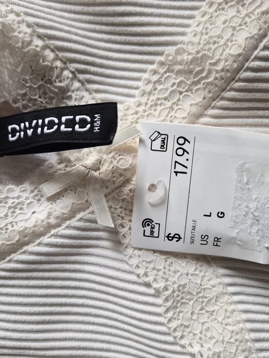 H&M Cream Ribbed Mini Dress - Picture 2 of 3